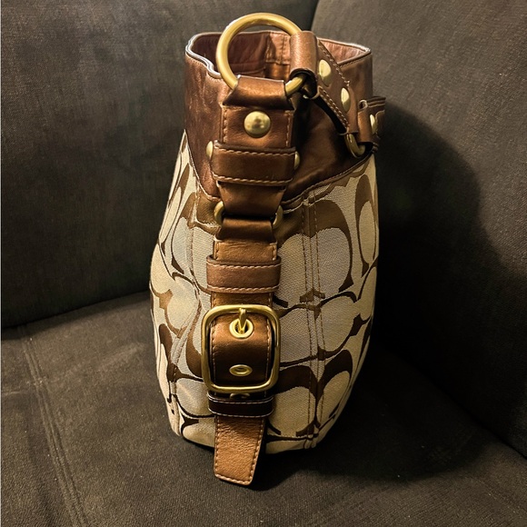 Coach Metallic Brown and Tan Zoe bag - Picture 7 of 7